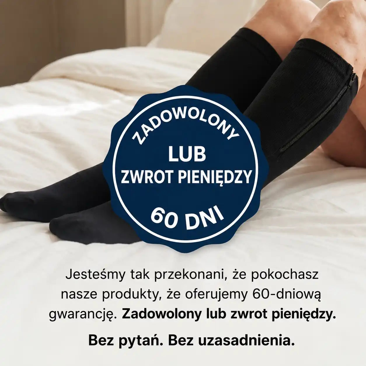 Skarpety kompresyjne z zamkiem błyskawicznym