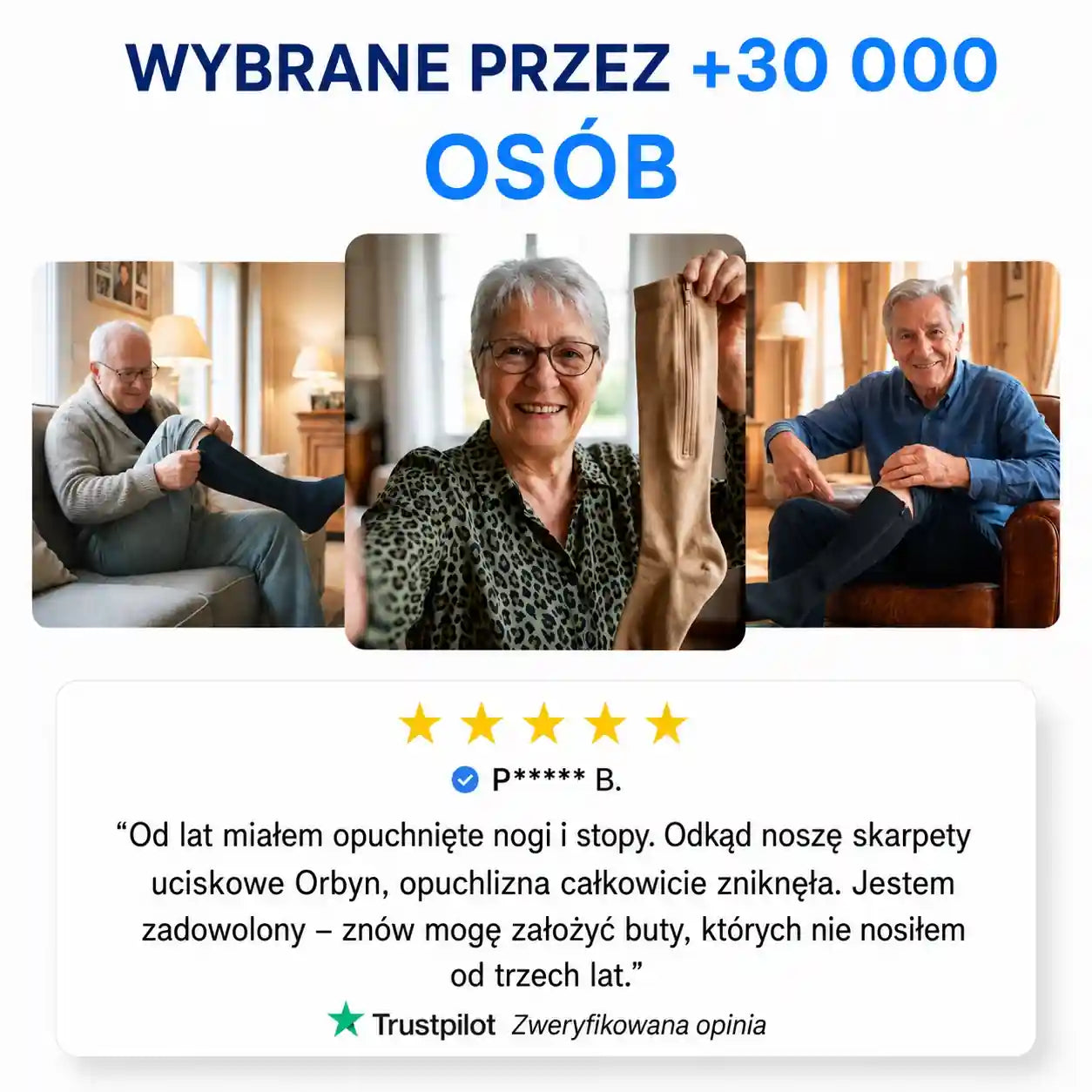Skarpety kompresyjne z zamkiem błyskawicznym
